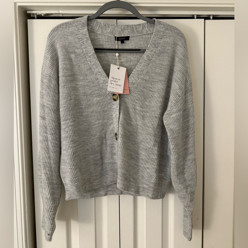 Quince Baby Alpaca Wool Cropped Cardigan